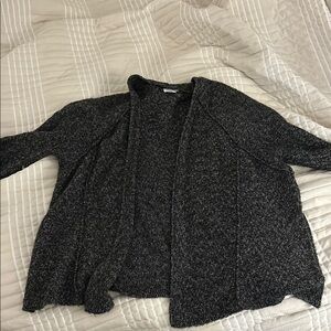 Pure Jill Women's Gray Marled Open-Front Sweater